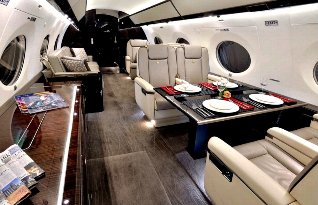 Салон люксового авиалайнера Gulfstream G650