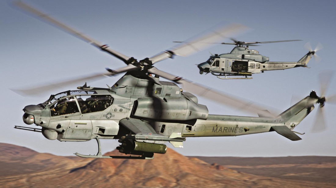 AH-1Z Viper. Имеет 4-лопастный винт и прокачанную авионику
