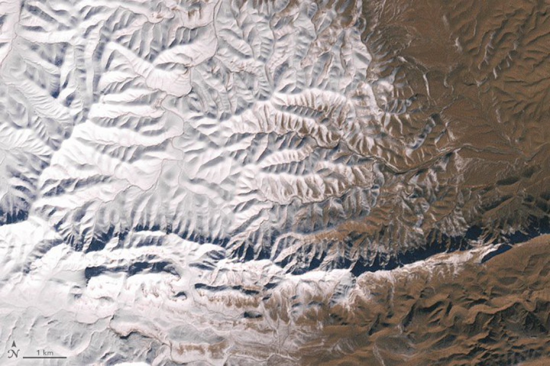 NASA опубликовало спутниковое фото заснеженной Сахары