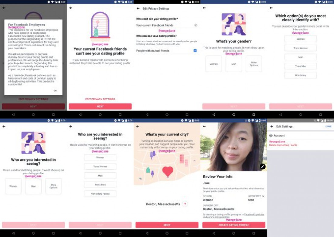 Скриншоты приложения, которые слили в сеть сотрудники Facebook