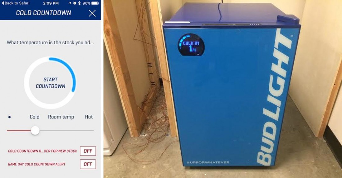Bud-E Fridge синхронизируется с приложением для смартфона