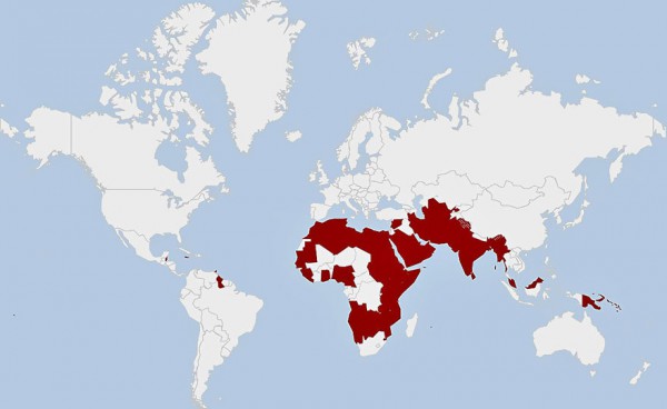 Карта стран, где гомосексуализм - это преступление