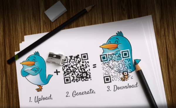 Обычный QR-код и картинка с новым кодом