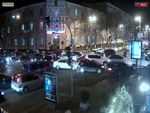 Пробки в Киеве: пересечение ул. Большая Житомирская - ул. Владимирская
