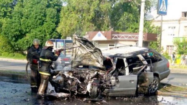 Audi сгорела в Харькове