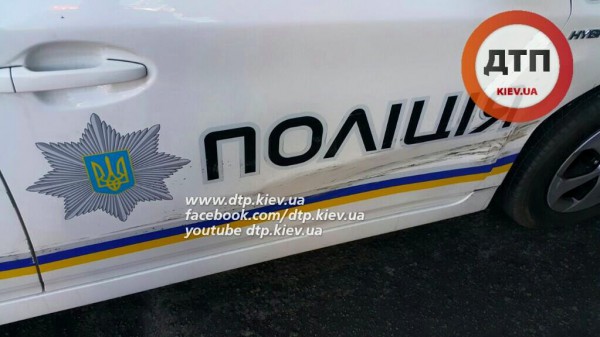 У патрульной Тойоты осталась только царапина