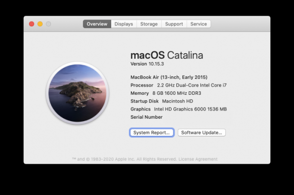 Смотрим серийный номер в настройках Mac