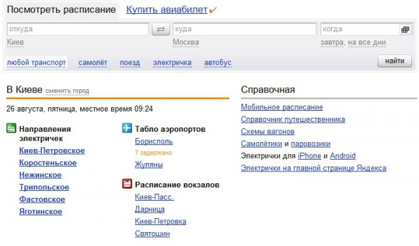 Яндекс.Расписания