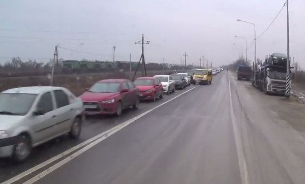 Пробка перед Керченской переправой