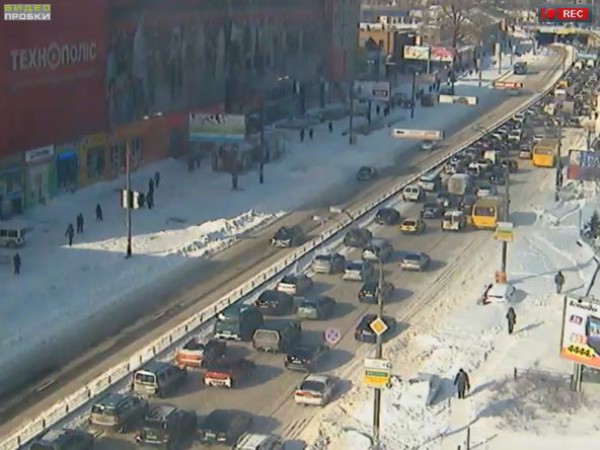 Пробки в Киеве: на Московском проспекте тянучка
