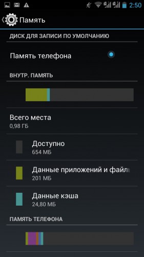 ZTE Grand X Quad - объем памяти
