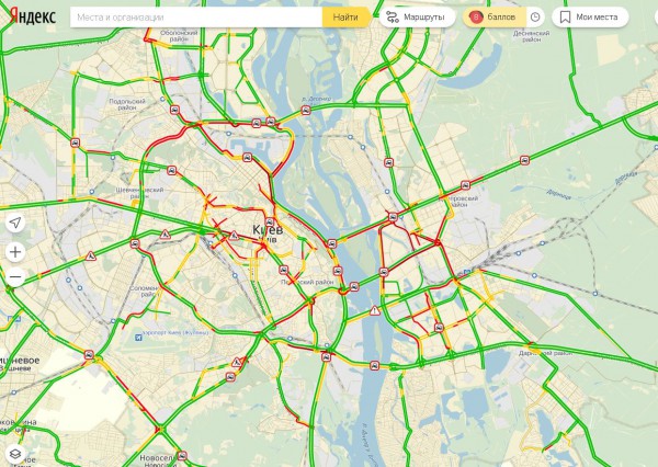 Пробки в Киеве 15 апреля