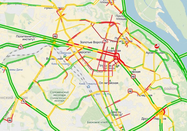 Пробки в центре Киева