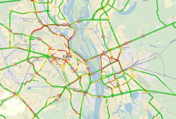 Пробки в Киеве 15 апреля