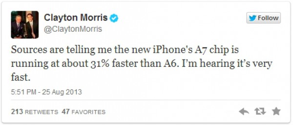 Клейтон Моррис делится информацией по поводу процессора iPhone 5S