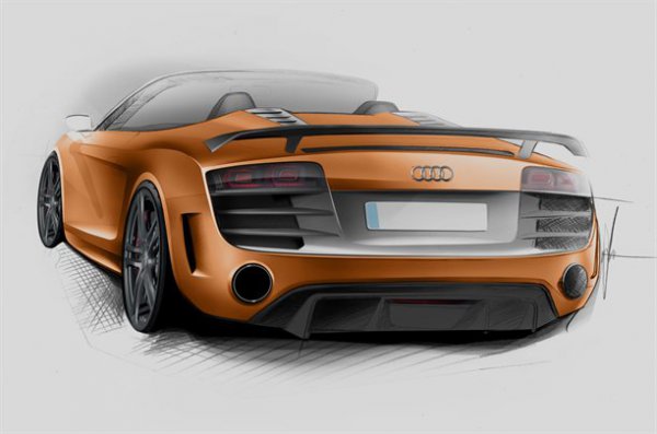 Официальные скетчи Audi R8 GT Spyder