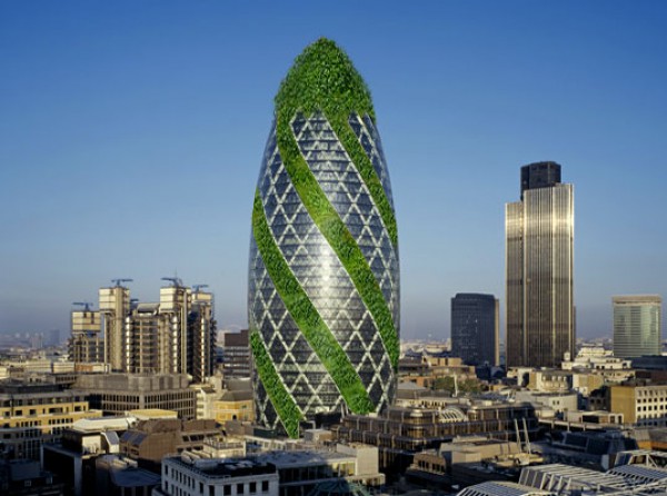 Знаменитый огурец Gherkin Tower, что в Лондоне, скоро станет эко-небоскребом