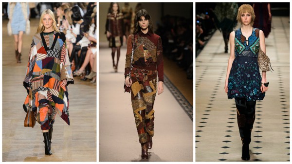 Слева направо: Chloe, Etro, Burberry Prorsum