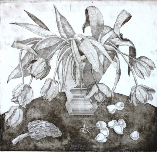 Тюльпаны, офорт, 50х50 (2009 г.)