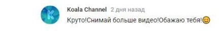 Комментарий на YouTube