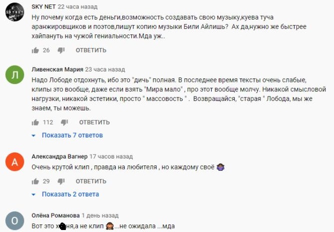 Комментарий на YouTube