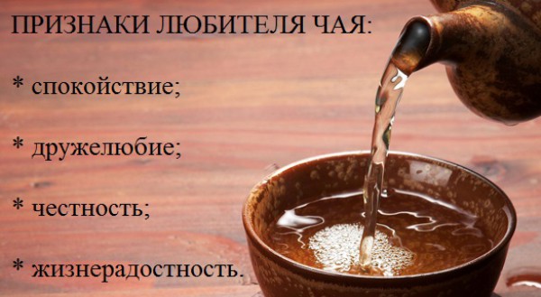 Признаки любителя чая