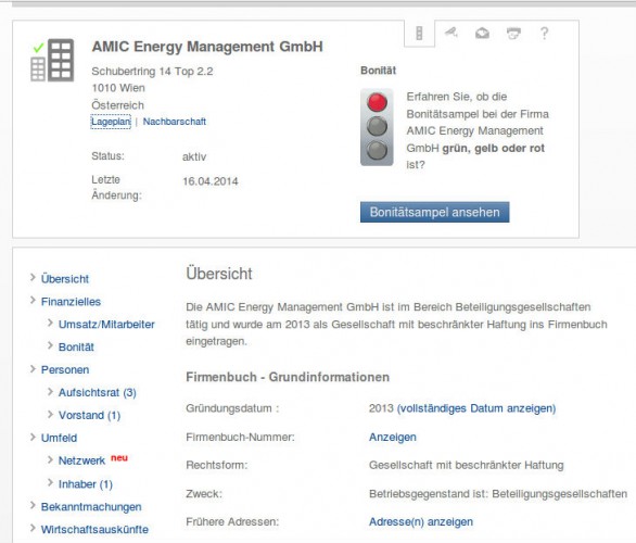 Информация о AMIC Energy Management GmbH