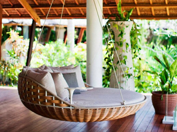 Отель Dedon Island Resort, Филиппины. Подвешенные соломенные кровати.