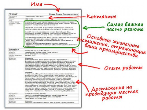 В какой последовательности размещать информацию в резюме