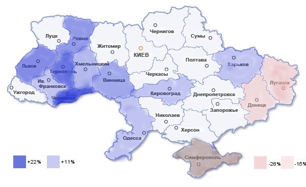 ТОП областей, где число вакансий выросло и упало
