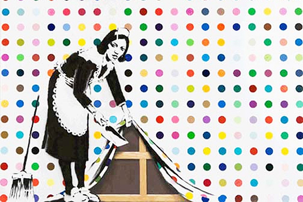 Бэнкси «Keep It Spotless» (2007). Цена: $1 870 000. Продана в 2008 году (Sotheby’s).