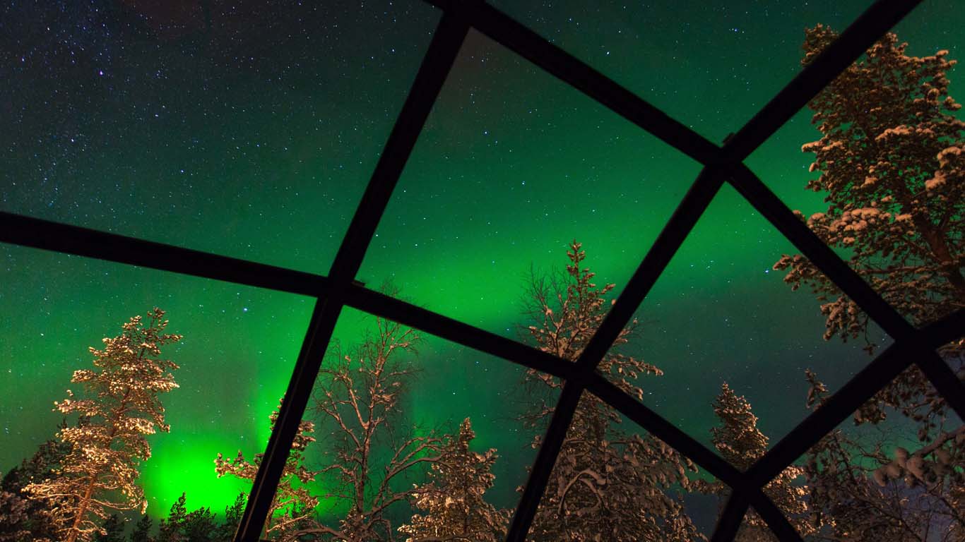 Прозрачный отель в Финляндии Kakslauttanen Прозрачный отель в Финляндии Kakslauttanen
