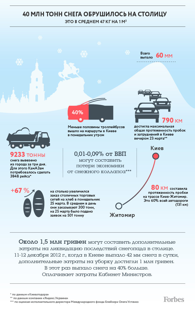 Последствия снежного коллапса в цифрах
