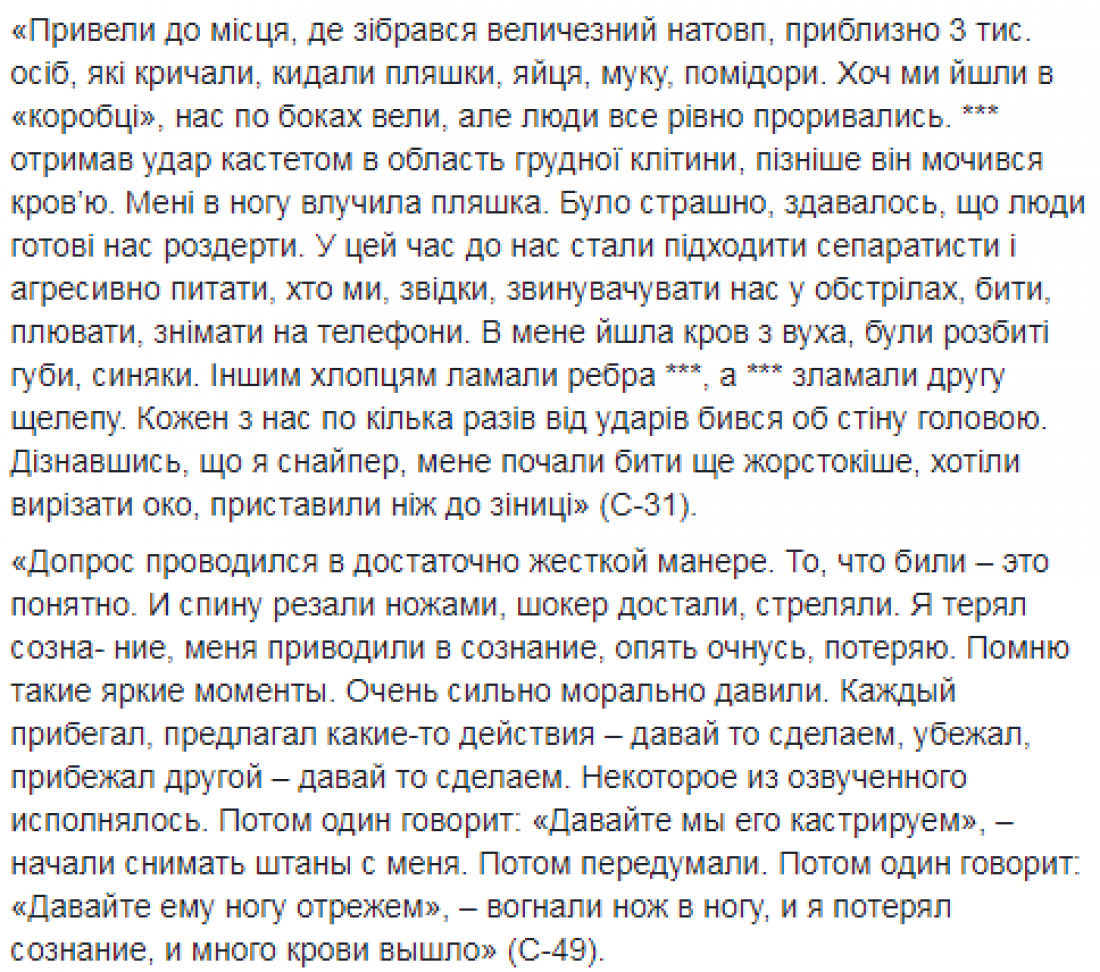 Мониторинговый отчет Пережившие ад