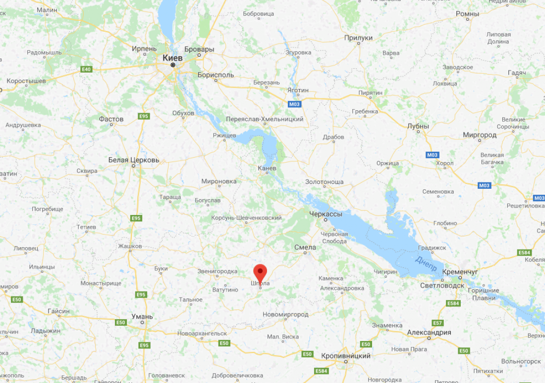 Шпола на карте Украины