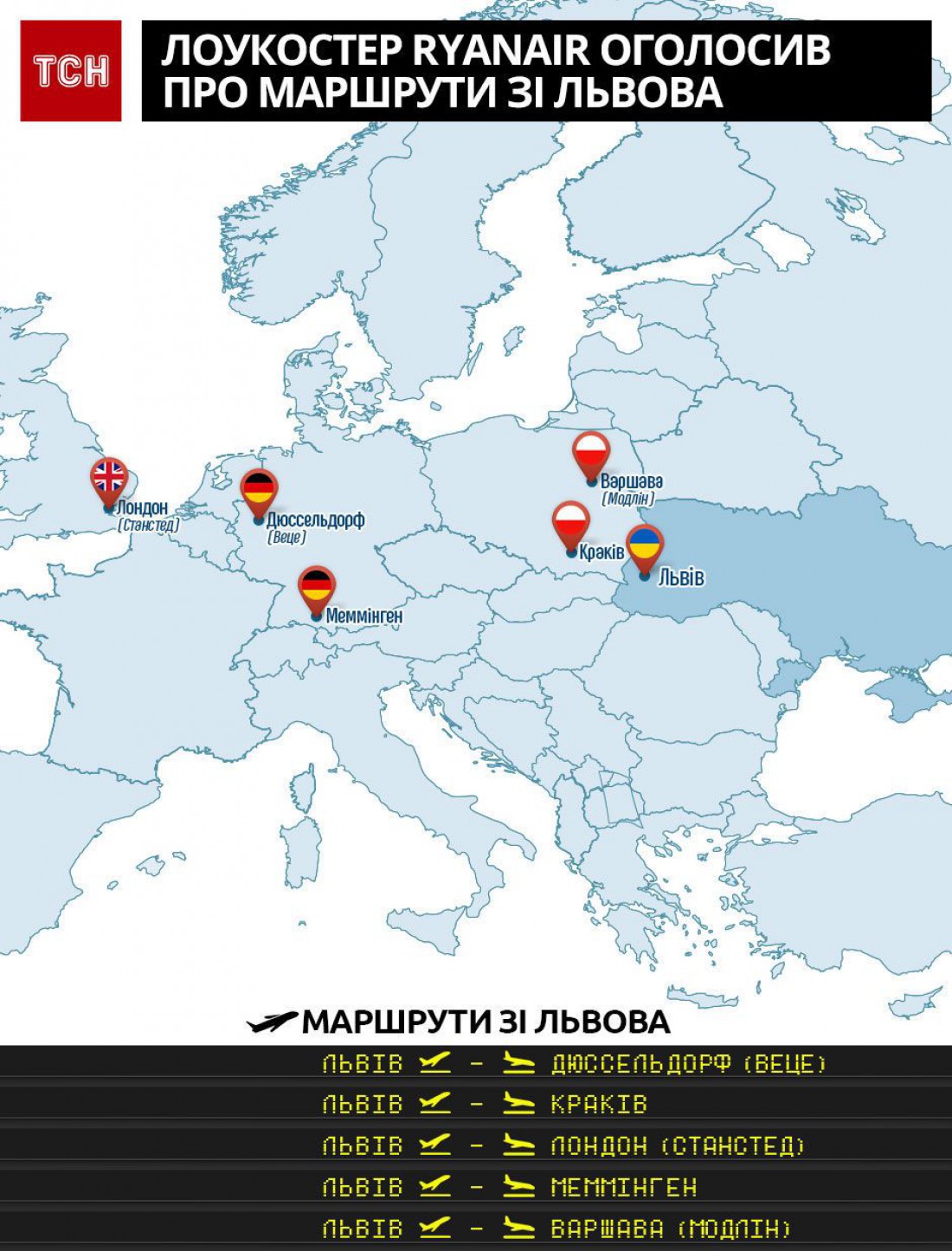 Львовские рейсы Ryanair