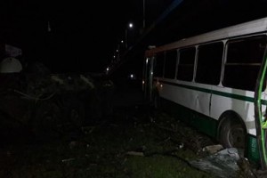 В рузультате аварии водитель автобуса погиб