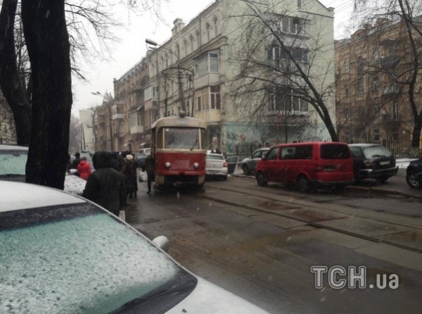 Авария трамвая в Киеве