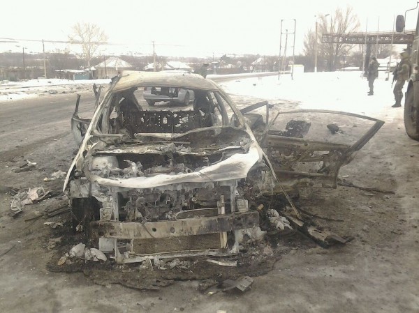 Расстрелянный автомобиль (предположительно, из