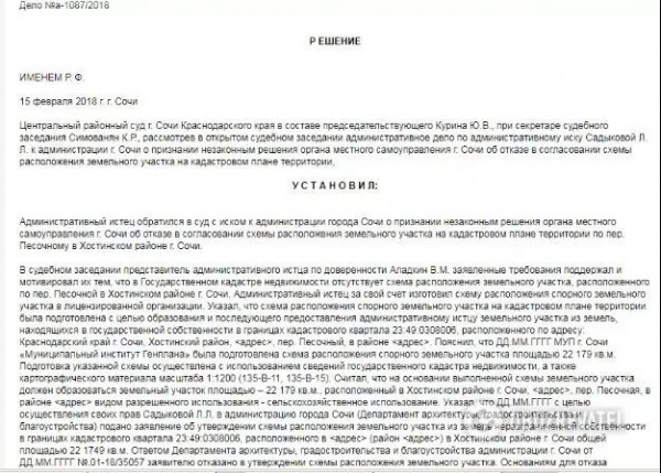 Постановление суда