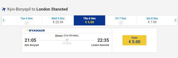Ryanair анонсировала новые рейсы из Украины