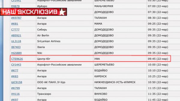 Скрин-копии маршрута самолета