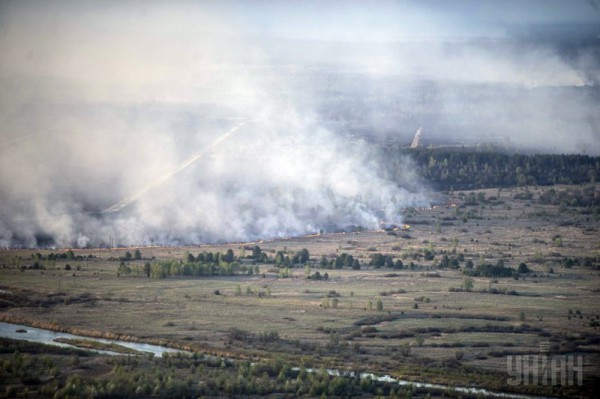Пожар в Чернобыльской зоне
