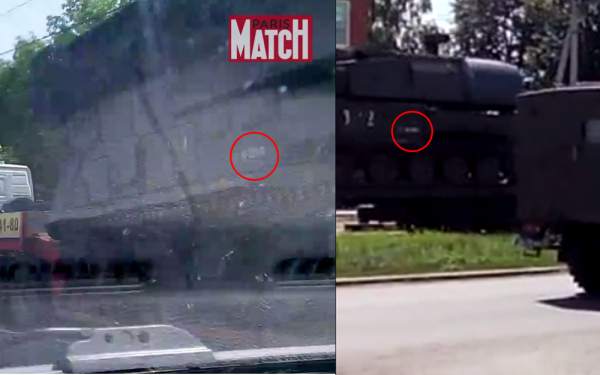 Слева: То же фото Paris Match, что и выше. Справа: изображение с видео, снятого у магазина