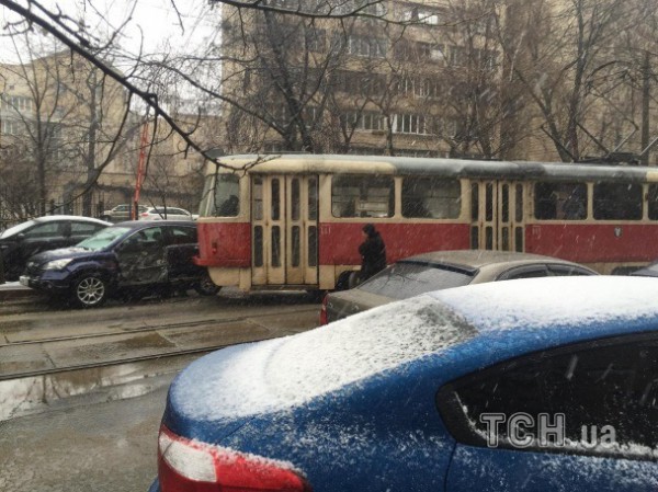 Авария трамвая в Киеве