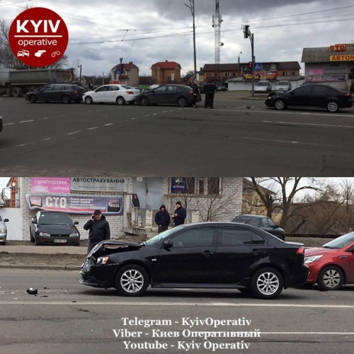ДТП в Киеве с участием четырех автомобилей