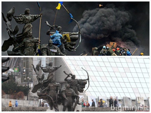 Киев, год после Евромайдана: фотосравнение