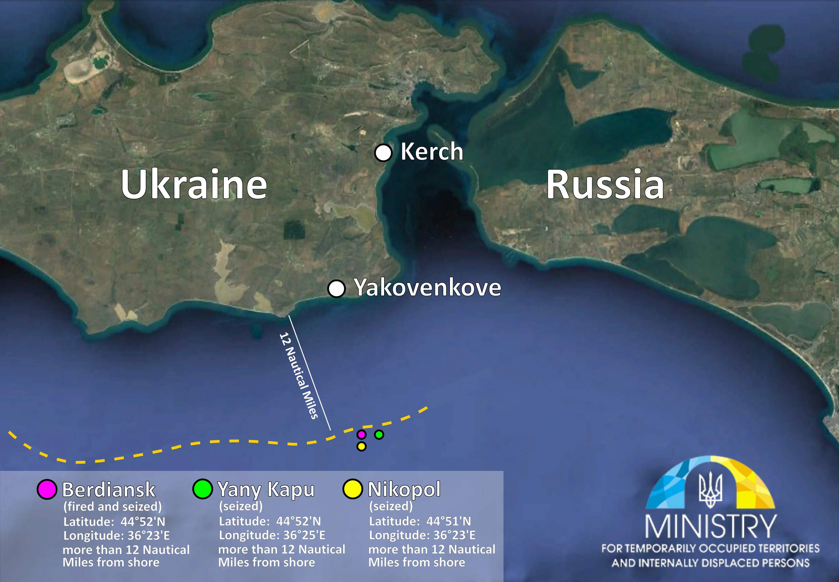 Россия напала на украинские корабли в международных водах