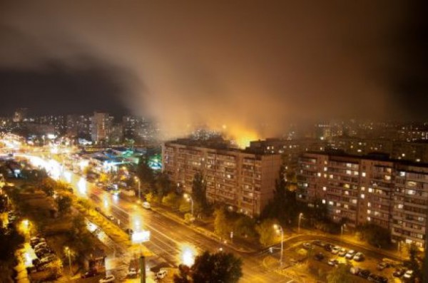 Пожар на рынке Оболонь