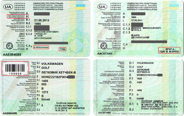 Образец техпаспорта на автомобиль украина